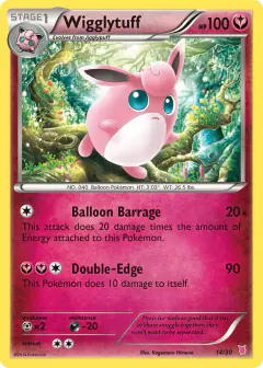 Wigglytuff 14/30 Common card from XY Trainer Kit Wigglytuff